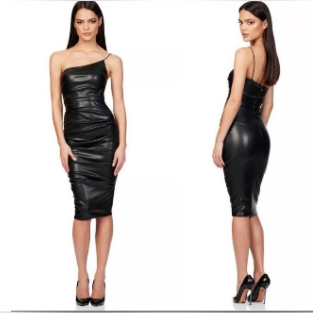 NWT Nookie Faux Black Leather Dress